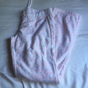 4/$20 pink and white leopard fleece pj pants